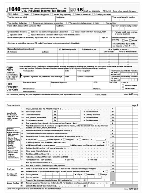 Tax Form 1040 Printable