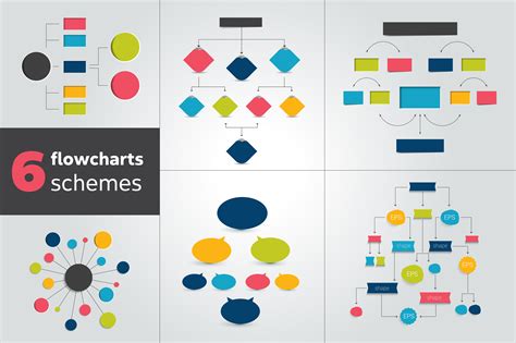 Flowchart Schemes For Infographics Creative Templates ~ Creative Market