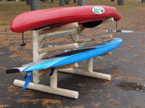 Outdoor Kayak Storage Rack Storing Kayaks Outdoors Log Kayak Rack