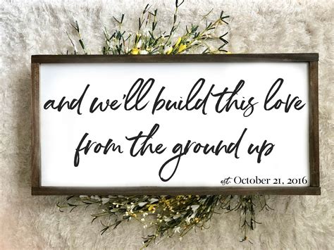 From The Ground Up Large Framed Wood Sign Farmhouse Decor Rustic Wood
