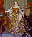 María Leczinska Reina de Francia,esposa de Luis XV, en una pintura de ...