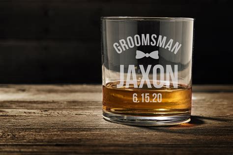 Groomsmen Ts Personalized Whiskey Glasses Groomsman Etsy