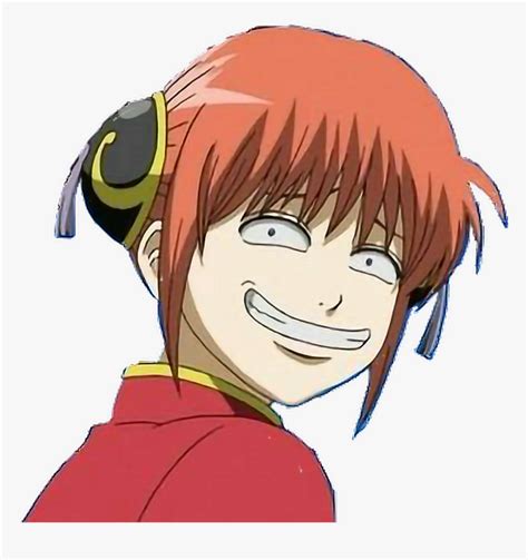 Anime Stupid Happy Face Png Download Kagura Gintama Funny Face