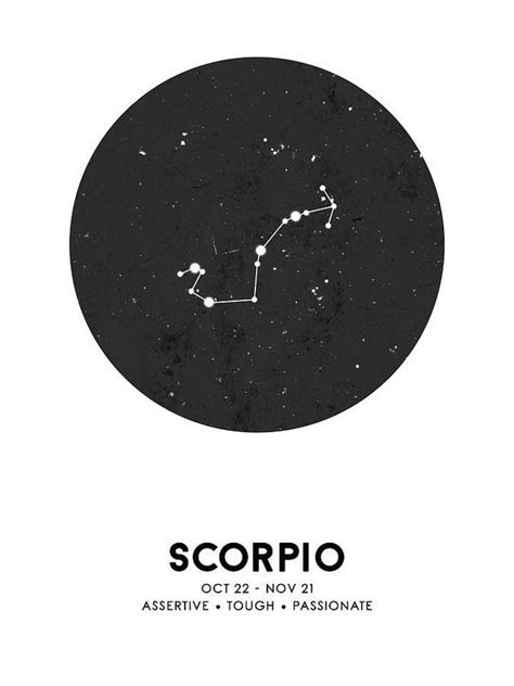Scorpio Print Zodiac Signs Print Zodiac Poster Scorpio Poster Night Sky Scorpio Traits