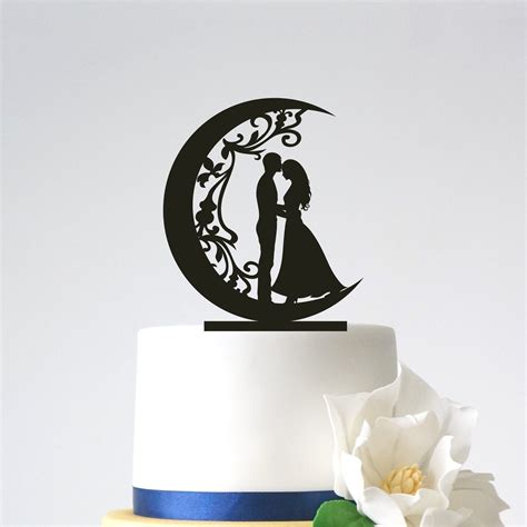 Couple With Moon Cake Topper Wedding Topper Digital File SVG PDF