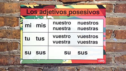Possessives Spanish Charts Set Of Spanish Teacher S Discovery