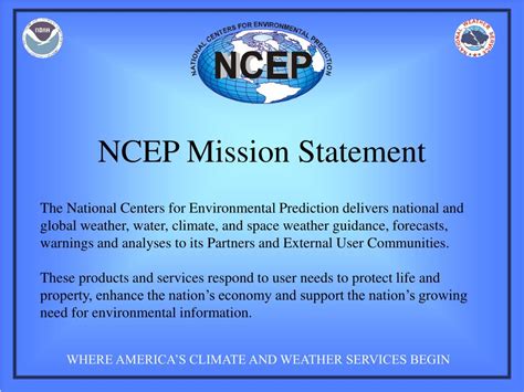 Ppt National Centers For Environmental Prediction Its Mission And