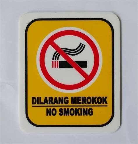 Jual Plat Papan Acrylic Akrilik Sign Board Dilarang Merokok No Smoking Di Lapak Egha Store