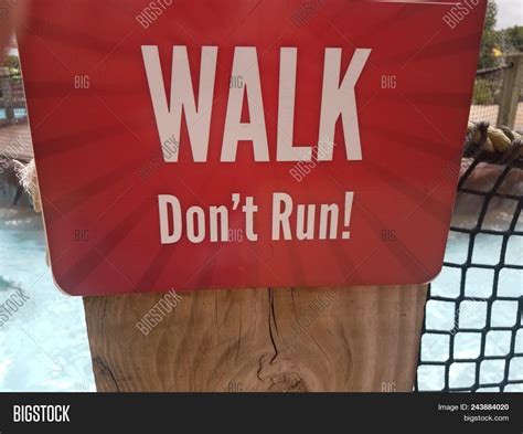 Red Walk Dont Run Image And Photo Free Trial Bigstock