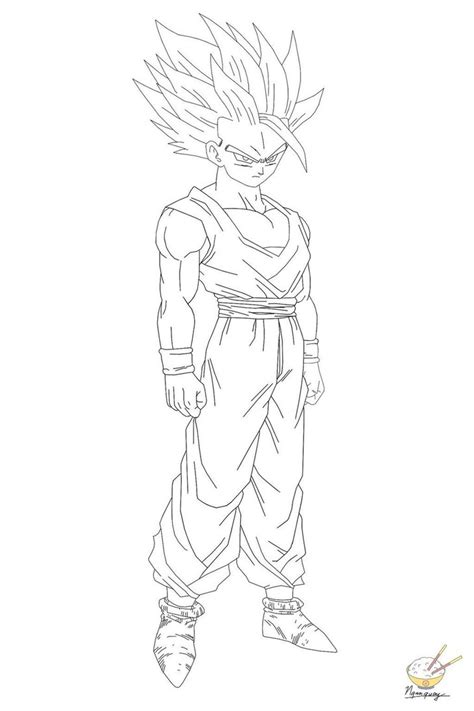 Free printable coloring pages on dragon ball z gives children the opportunity to spend time with goku and his friends. Super Saiyan 2 Gohan Kleurplaten Fan Art Super Saiyan 2 ...