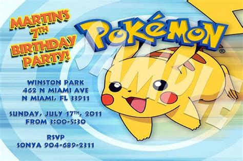 Pokemon Birthday Invitations Free Printable Birthday Invitation