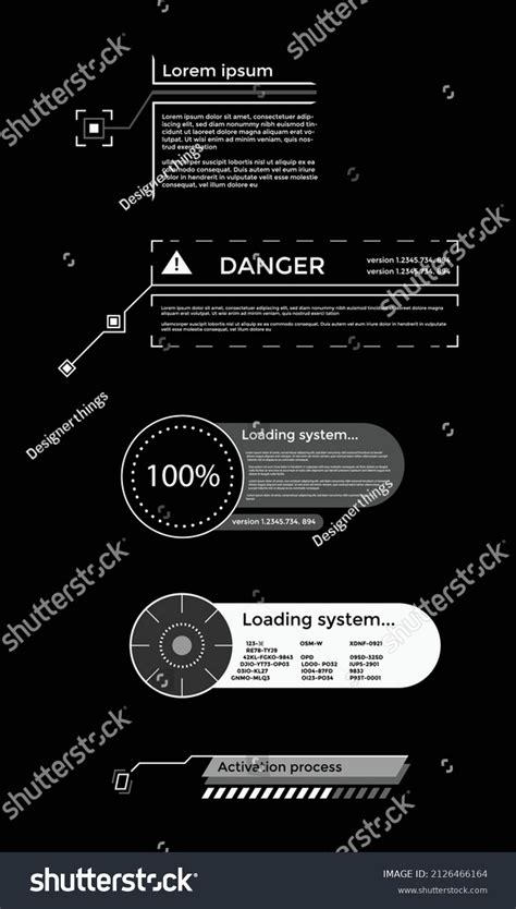 Callouts Titles Banner Futuristic Digital Line Stock Vector Royalty