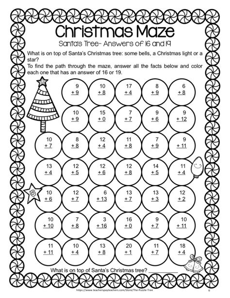 Christmas Math Addition Worksheets Activities And Games This