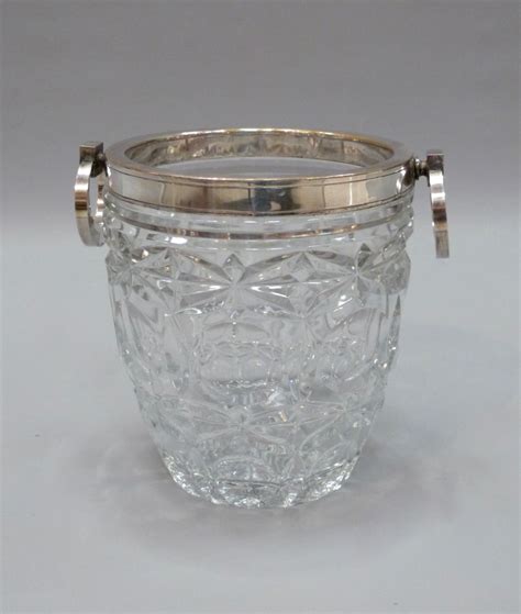 Large Crystal Glass Ice Bucket Stock Blanchard Collective Antiques Marlborough