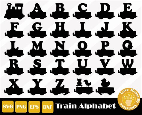 Train Letters Svg Train Alphabet Svg Alphabet Cut File For Etsy Uk