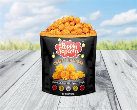 Cheesy Cheddar Popcorn Individual Size Bag Poppin Popcorn