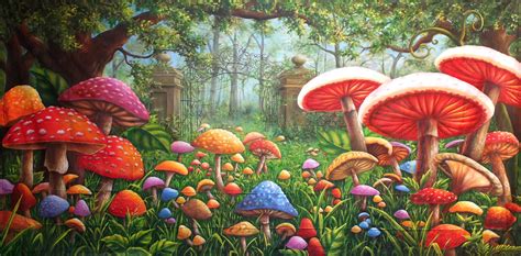 Enchanting Mushroom Backdrop Perfect For Alice In Wonderland Theme