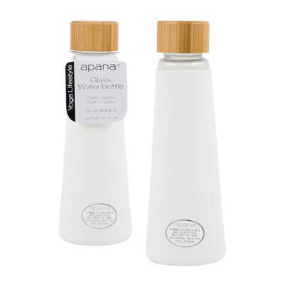 Wholesale Apana Glass Water Bottle 15oz White BRIGHT WHITE