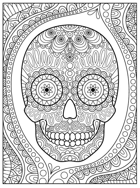 Cool Skull With Ornament Coloring Pages For You