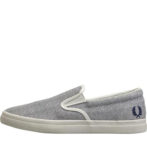 Buy Fred Perry Mens Underspin Slip On Printed Canvas Pumps Porcelain