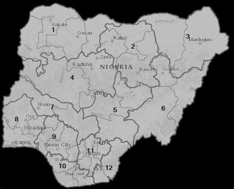 Map Of Nigeria Showing The Spatial Extent Of The 12 River Basins