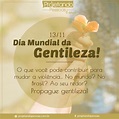13/11 - Dia mundial da gentileza - Projetando Pessoas - Sandra Portugal