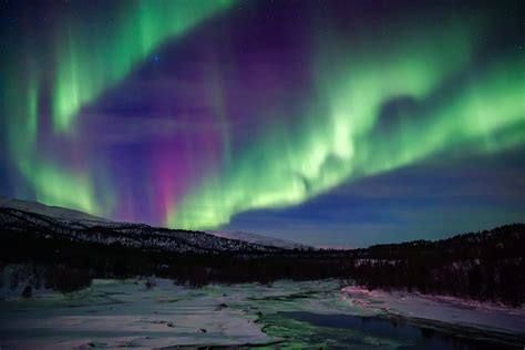 Aurora Borealis Northern Lights Sky Star Mountain Night