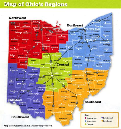 Map Showing Ohio Regions Ohio Stock Photography Columbus Ohio Maps Of
