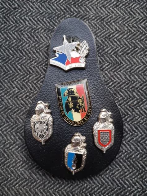 Lot Of 5 Pins Gendarmerie Surveillance And Intervention Platoon 3843