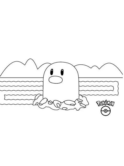 Pokemon Diglett Coloring Pages Free Printable