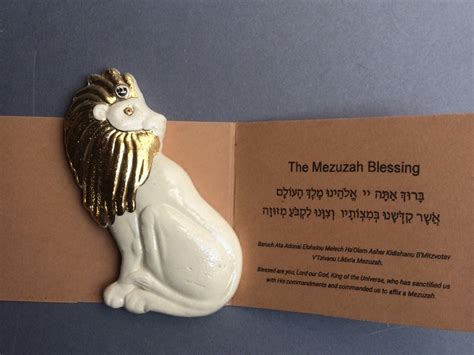 Handmade Lion Mezuzah Case Ceramic Etsy