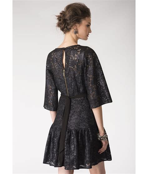 Closet London Black Metallic Lace Mini Dress Alila