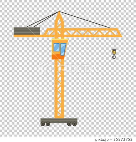 Orange Hoisting Crane Icon Cartoon Style Stock Illustration