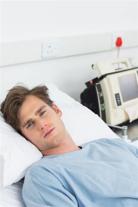 Sick Man Lying In Hospital Bed Stock Photo Image Of View Recovery