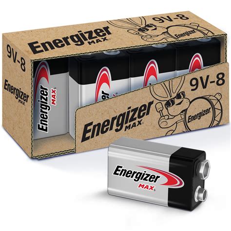 Energizer Max 9v Batteries 8 Pack 9 Volt Alkaline Batteries