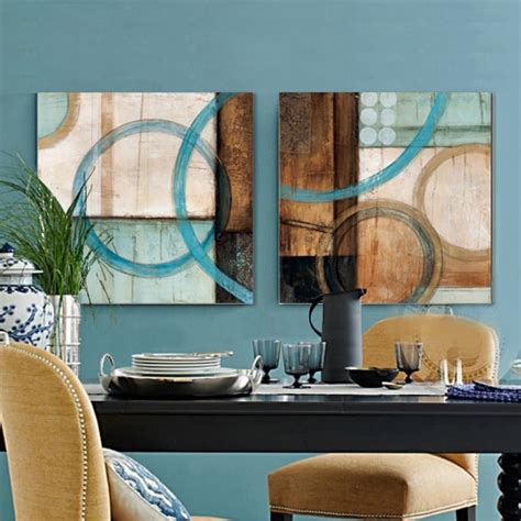 Blue And Brown Circles Modern Abstract Oil Painting Canvas
