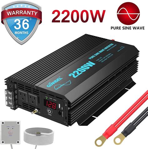 Pure Sine Wave Power Inverter 2200watt Dc 12volt To Ac 120volt With