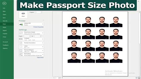 How To Make Passport Size Photo Microsoft Excel Youtube