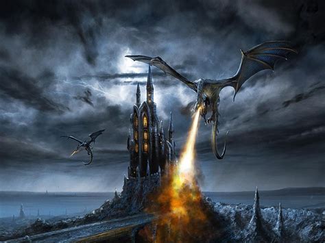 A Dragons Lair Images Gallery Dragon Dragons Attacking A Castle