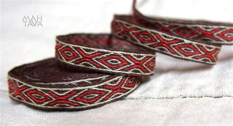 Tablet Woven Linen Trim Viking Trim Anglo Saxon Trim Tablet Weave