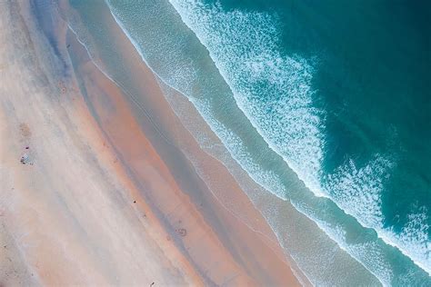 Hd Wallpaper Aerial Shot Of Ocean Beach Birds Eye View From Above