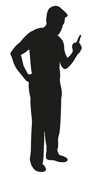 A Man Pointing Finger Silhouette Vector Stock Illustration Download
