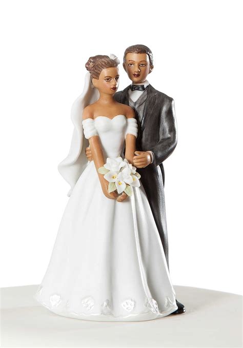 Small Elegant African American Wedding Cake Topper Wedding Collectibles