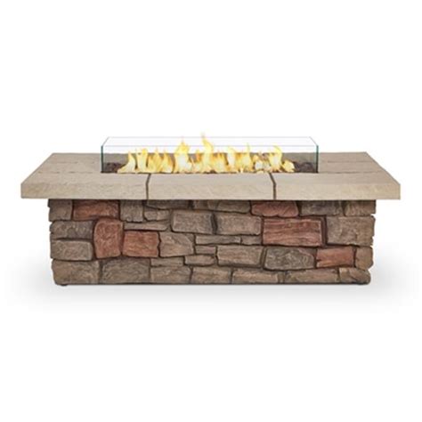 Real Flame Sedona 52 Rectangle Outdoor Propane Fire Table In Buff With