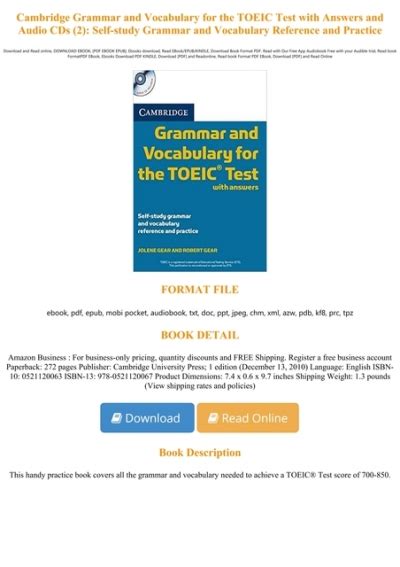 Download Pdf Cambridge Grammar And Vocabulary For The Toeic Test With