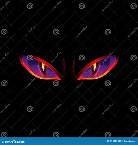 Angry Evil Eyes With Glowing Red And Purple Colors Halloween Monster