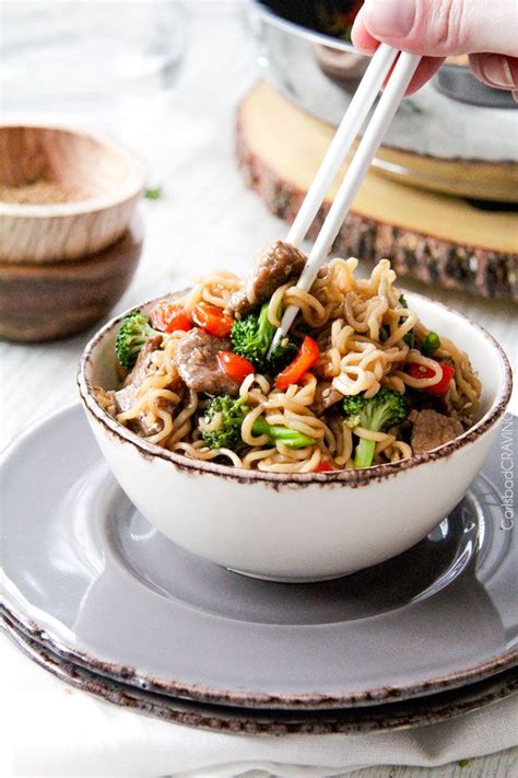 Beef And Broccoli Noodle Bowls Healthy Asian Recipes Broccoli Beef