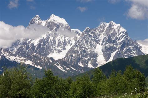 Ushba A Beautiful Mountain Peak In The Caucasus Stock Photo Image