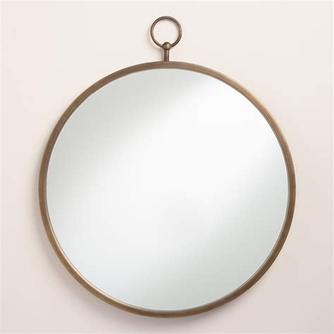 Brass Metal Loop Mirror Round Mirrors Antique Brass And Rounding