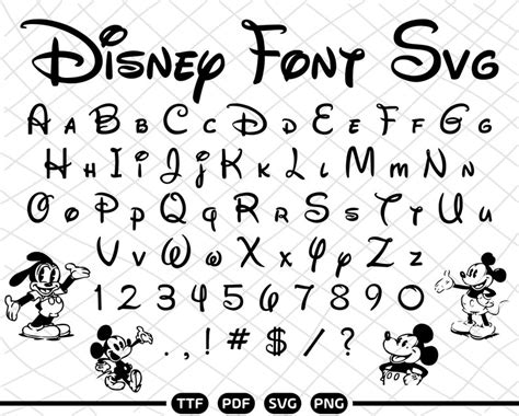 Disney Font Svg Disney Mouse Alphabet Clipart Disney Letters Etsy